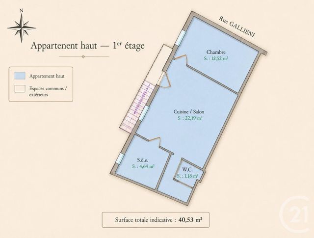 Appartement F2 à vendre - 2 pièces - 38.58 m2 - BEAULIEU SUR MER - 06 - PROVENCE-ALPES-COTE-D-AZUR - Century 21 Lafage Transactions