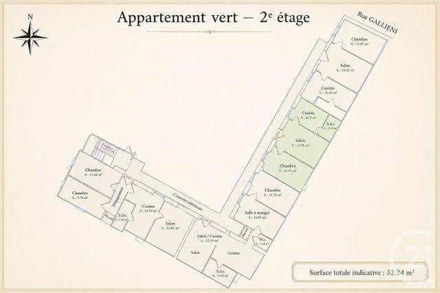 Appartement F2 à vendre - 2 pièces - 32.24 m2 - BEAULIEU SUR MER - 06 - PROVENCE-ALPES-COTE-D-AZUR - Century 21 Lafage Transactions