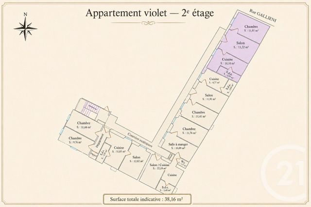 Appartement F2 à vendre - 2 pièces - 38.16 m2 - BEAULIEU SUR MER - 06 - PROVENCE-ALPES-COTE-D-AZUR - Century 21 Lafage Transactions